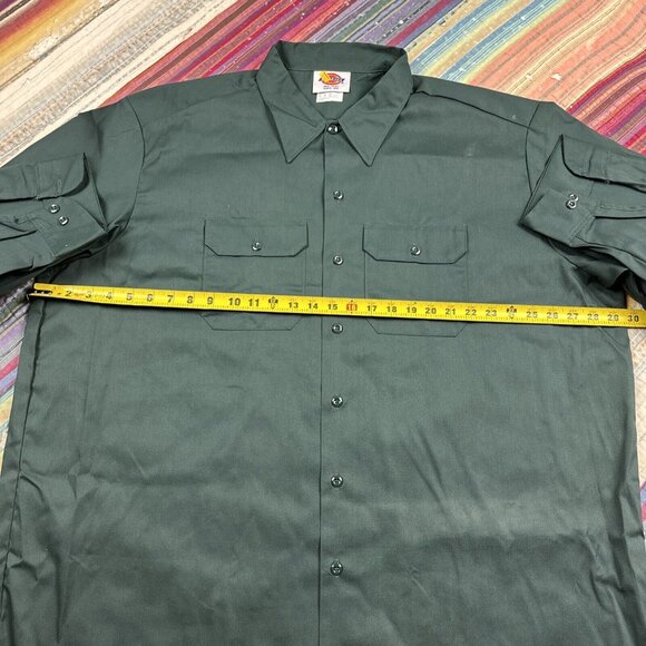 Vtg 90s NOS Dickies Mens Original Fit Long Sleeve Twill Work Shirt Made In USA - Picture 5 of 7